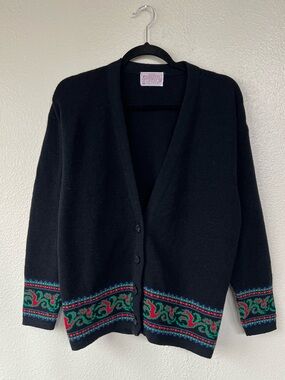 Vintage Pendleton Black Cardigan size PM